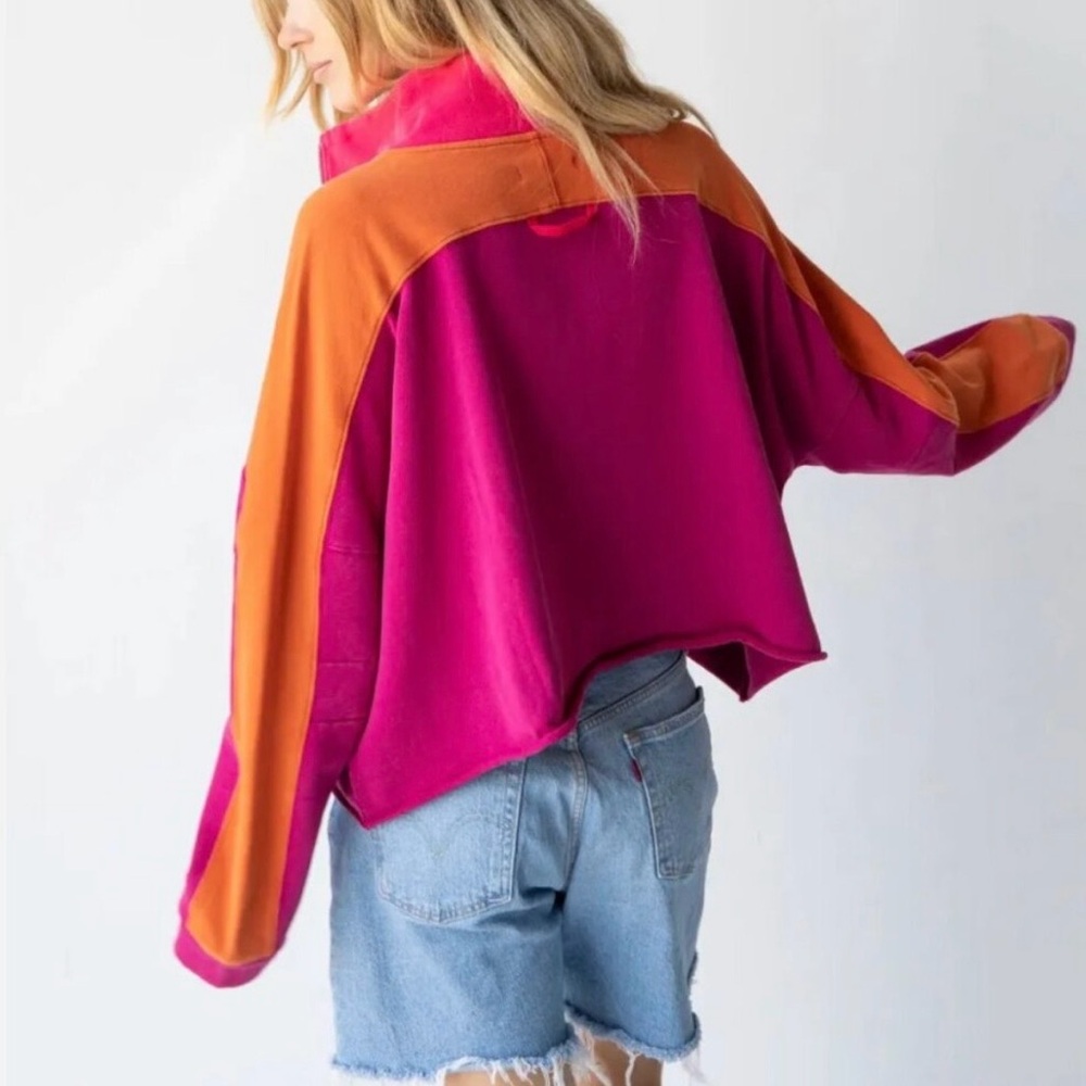 Natural Life Jess Color Block Zip Sweatshirt - Picture 5 of 5